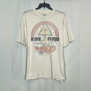 American Eagle Women’s Oversized Pink Floyd  Graphic Tee Color Cream Sz  M